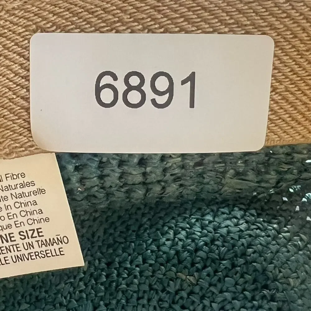 Sunwear Straw Sun Hat Fishing Outdoor Natural Fibers One Size Aqua Blue